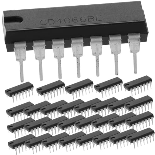 MAGICLULU 30pcs Cd4066be Quad Bilateral 4-channel Analog Switch Ic Dip-14 Pin Logic Gates Breadboard-friendly Series Logic Chip Replacement for Electronic Circuits