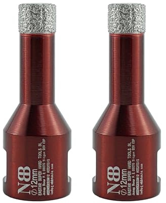 NBB Foret diamant fraise diamantée avec M14, couronne diamant pour percer à sec et humide sur porcelaine dure, céramique, carrelage granit marbre carrelage pour meuleuse d'angle (2 pièces, 12 mm)