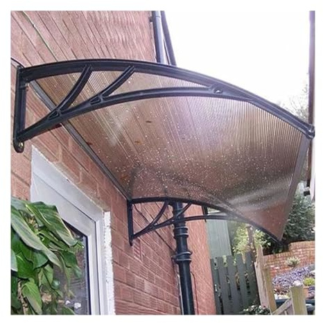 SHAARI Marquise Porte d'entrée Haute Transmission Lumineuse Protection UV Convient pour Balcons, Fenêtres, Cours(Black,80x150cm)