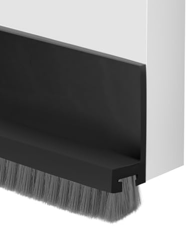 2 Stück Zugluftstopper für Türen mit Bürste,100cm Türdichtung Bürste Selbstklebend,Bürstendichtung Tür für Wohnungstür Terrassentür Balkontüren Eingangstüren (Schwarz)