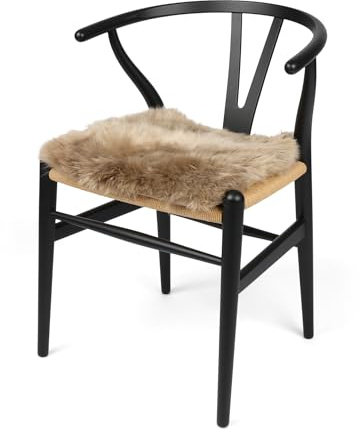 Nordic Sheep Sheepskin Seat Pads 40x40 cm | New Zealand Long-Hair Fluffy Pillow & Fluffy Cushion | Ideal as Sheepskin Seat Pads for Chair, Sofa or Bed | Color: Light Braun