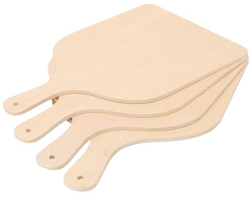 KEILEOHO Wood Pizza Peel, Wooden Pizza Paddle Set for Oven Grill Baking, 40 x 30 cm, 4 Pack