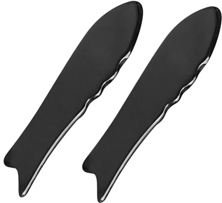 PENIKOKO 2 St Oxhorn Guasha Board för Ansikte och Kropp Naturligt Gua Sha Kit med Slät Hudvänlig Skrapplatta för Avslappning och Massage i Spa och Hemmet