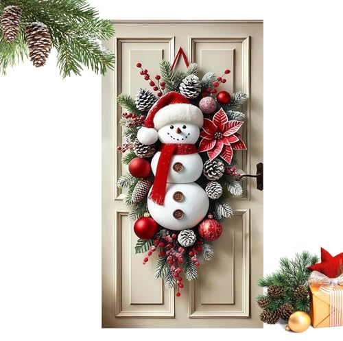 Gwtdtoad Para Puerta De Navidad | Grandes Artificiales - Banderín De Muñeco De Nieve para Puerta Y Fiestas,para Interior Exterior Pared Sala Patio Porche Oficina Apartamento