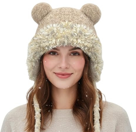 Cappello da adulto in peluche, caldo berretto invernale, per snowboard, corridori, shopping, viaggiatori, sci, snowboard, escursionismo, corsa, pendolarismo quotidiano, pattinaggio su ghiaccio, donne