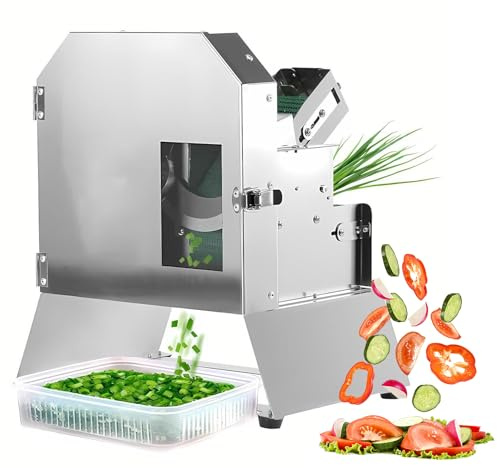 Tritatutto Elettrico Professionale per Cipolle e Verdure, Taglierina Regolabile da 0,1–35 Mm da 200 W per Erbe e Peperoni, Affettatrice Commerciale per Carichi Pesanti da 2000 Giri/min