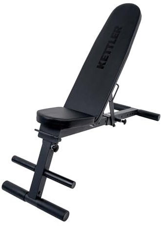 KETTLER Hantelbank Vario 100 – Verstellbare Schrägbank I 7 Positionen I Max. 150 kg I Klappbar mit Tragegriff I Für Kurzhantel & Langhanteltraining I Home Gym