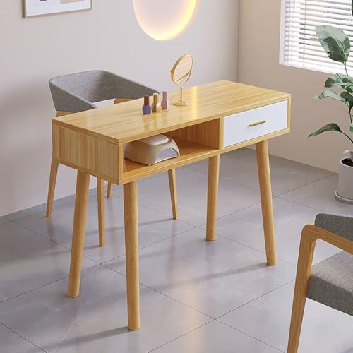 Estación de mesa de manicura con almacenamiento y cajones, trabajo de técnico de uñas de madera, muebles profesionales de salón
