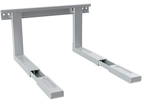 deleyCON Universal Mikrowellenhalterung Wandhalterung Microwelle bis 35Kg Ausziehbar bis 53,5cm Backofen Wandhalter Grillofen Kaffeautomaten - Silber