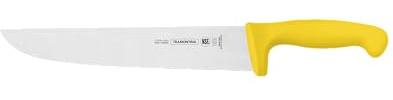 Tramontina Cuchillo Carnicero de Acero Inoxidable Color Amarillo Professional NSF 26,5 cm
