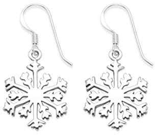 Heather Needham Sterling Silver Snowflake Earrings Size 14mm. plus wires. Gift boxed 6174