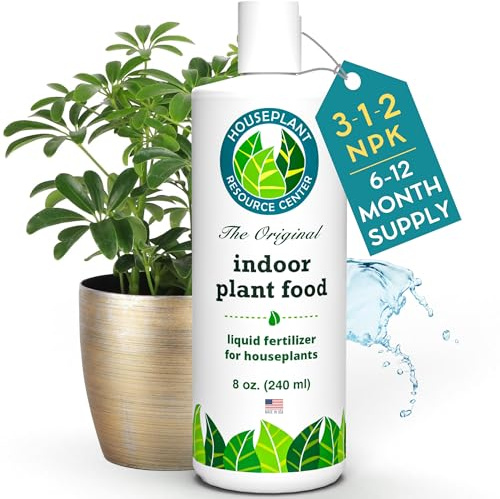 Indoor Plant Food | Organic, All Purpose 3-1-2 Nutrient Rich Liquid Fertilizer for Houseplants | Gentle, Eco-Friendly Formula for Steady Nutrient Absorption & Easy Growth | 8oz