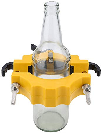 GOTOTOP Glasschneider für Flaschen verstellbare Bottle Cutter Doppelklinge Flaschenschneider für Schnitt 2-8mm Dicke DIY Flaschen Pflanzmaschinen Kronleuchter aus Glas Kerzenständer(Gelb)