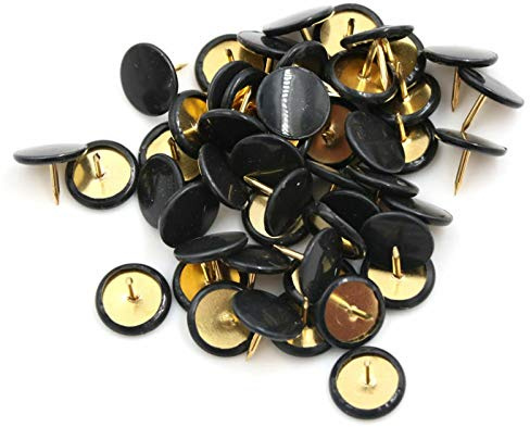 Supertool Reißzwecken, Pinnnadeln, Kartennadeln, Reißzwecken, mit Kunststoffköpfen und Stahlpunkten für Korktafel, dekorative Pinnwand, Bürokarte, 100 Stück (schwarz, 10 x 10 mm)