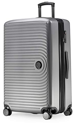 HAUPTSTADTKOFFER Mitte - Large Hard-Shell Suitcase, TSA, 4 Wheels, Check-In Luggage with 8 cm Volume Expansion, 77cm, 130 liters, Matt silver