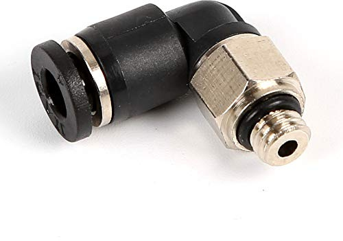 Woljay PL-C4-M3 Mini Push to Connect Tube Pneumatic Male Elbow Straight Fitting - 4mm Tube OD x M3 NPT Thread Pack of 10