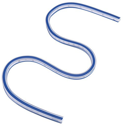 Flexibles Kurvenlineal, 12/24 Zoll Flex Design Regel Messwerkzeug Bastelbedarf für Konstruktionszeichnung Zeichnung grafiken Bekleidung malerei Design[60cm]Maßbänder