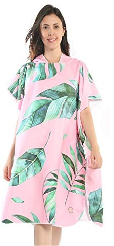 Xlabor Badeponcho Strandtuch Mikrofaser Schnelltrockend Bademantel Poncho mit Kapuzen Duschtuch Handtuch Schwimmen Surfing Strand Tauchen Badeort Motiv-E