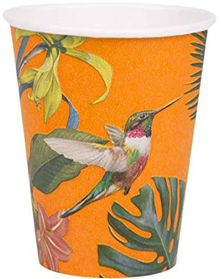 Talking Tables- Fully Recyclable and Biodegradable Fiesta Palm Tree Mexican Luau Hawaiian Cuban Havana Paquete, 330 ml, Color copas tropicales 8 unidades (FST5-CUP-BRIGHT-LV2)