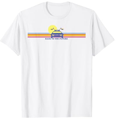 Back to The Future Delorean Retro Chest Stripes T-Shirt