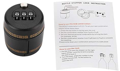 Weinflaschenschloss 3-stelliger Code-Verschluss mit Vakuumdichtung für 26-28 mm Flaschenhals für Kindersicherung, Alkoholschutz für Zuhause, Party, Büro