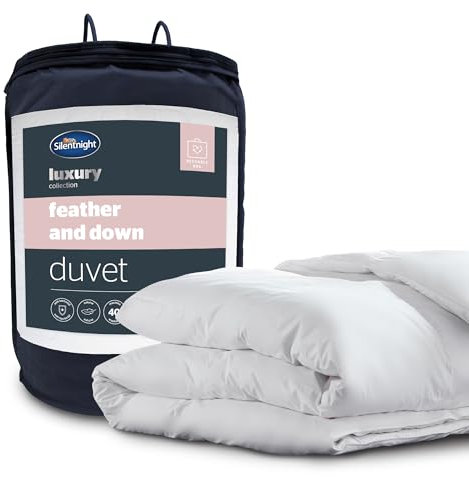 Silentnight Duck Feather and Down Duvet - Hotel Quality Luxury 13.5 Tog Double Winter Duvet Feather and Down Warm Cosy Quilt with Breathable Cotton Cover - Machine Washable - Double