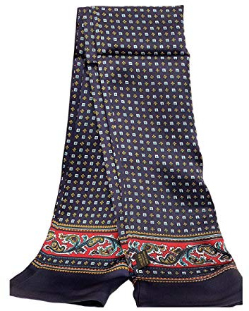 UK_Stone 100% Seide Paisley Blumen Halstuch Herren Schal (Paisley # 8 Dunkelblau)