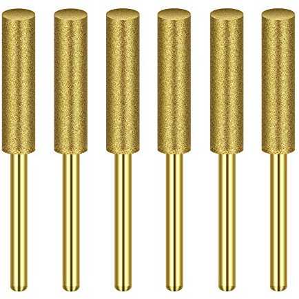 Diamond Chainsaw Sharpener Burr 1/8 Shank，3/16-Inch Electric Sure Sharp Replacement Sharpening Stones ，Suitable for Dremel Echo Poulan gasoline/electric chain saw 12Pack (3/16 Inch/ 4.8 mm)