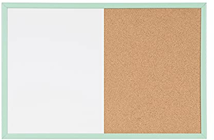 Bi-Office Kombi-Tafel, magnetisch, trocken abwischbar, Rahmen in Pastellgrün, MDF, 80 x 60 cm