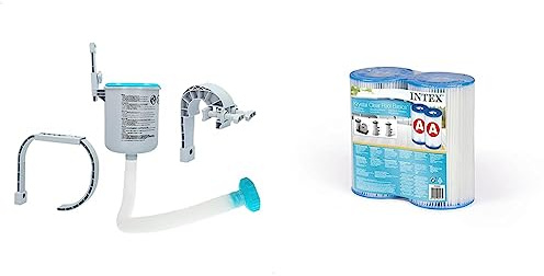 Intex Surface Skimmer - Deluxe Wall Mount Surface Skimmer - Suspension Skimmer & 2 x Ersatzfilter A Kartusche Filterkartusche Filterpumpe Pool Filter Pumpe