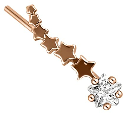 Treuheld® Ohrstecker Sterne mit Kristall | Ear Climber in 3 Farben