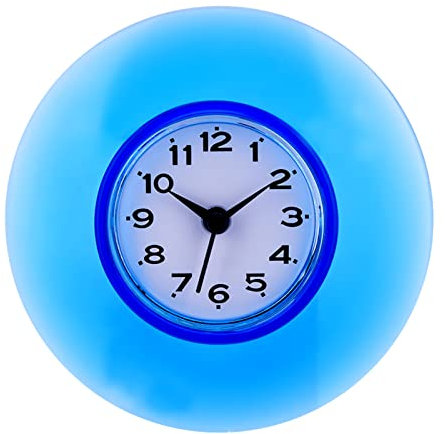YUMILI Orologio da Doccia Bagno, Simpatico Mini Orologio da Parete con Ventosa con Specchio Orologio al Quarzo Orologi da Doccia al Quarzo Impermeabili Decorazione per Bagno, Cucina, 6 Colori (Blu)