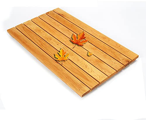 SHUITUKOUU Tapis De Bain en Bois,Caillebotis Douche Bois Bambou,pour Intérieur & Extérieur, Accessoire De Salle De Bain, pour Douche, Baignoire Personnalisable,30x30cm/12x12in