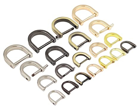 ELSAIL 1 Stück 10-20 mm Metall-D-Ring-Schnalle Schäkelverschluss abnehmbare offene Schraube for Lederhandwerk, Taschengurt, Gürtelgriff, Schultergurt (Color : Gunblack, Size : 10mm)