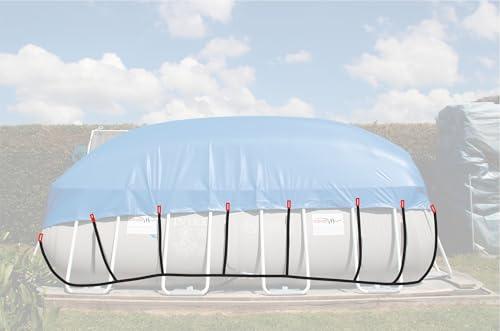 PoolBelt Befestigungsset für Poolabdeckungen | Befestigungsset Poolplane | Befestigung Abdeckplane für eckige Stahlrahmenpools (Rechteckig 4.120x2.010x300mm)