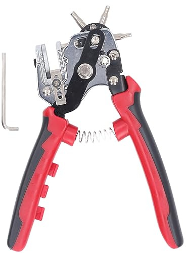 Punzonatrice in Pelle Pinza per Punzonatrice Pinza per Perforatrice Coltello per Perforatore Risparmio di Sforzo Libro a Fogli Mobili per la Casa 6 Fori Gradi Hole Setter