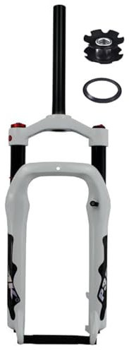 Fett Mountain Front Gabel Fahrrad Luft Federgabel 20 X 4.0 Zoll Schneestrand Gabel Federweg 120mm 28.6mm Gerade Rohr QR 135 * 9mm Vorderradgabel Manuelle Lockout XC AM (Color : White, Size : 20inch)