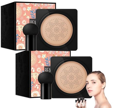 Wonderninelife Beauty Cream,Beauty Linasi Clear Cover Beauty Cream,Air Cushion Cc Cream,Mushroom Head Air Cushion Cc Cream, Moisturizing Long Lasting Concealer (Natural,A*2)