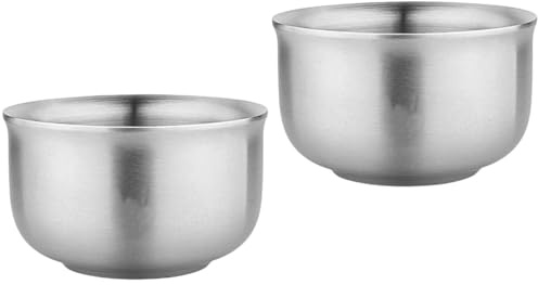 TOPBATHY 2 Pezzi 304 ciotola in acciaio inossidabile zuppiera ciotole per zuppa aperitivo ciotole da cucina in metallo abito ciotola di noodles istantanei in metallo per cucina