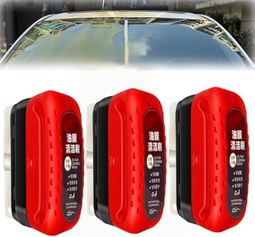 Dissolvant de film d'huile de verre pour voiture, nettoyant anti-taches de film d'huile de verre de voiture - Dissolvant de film d'huile pour vitre de voiture - Nettoyant pour pare-brise de (3)