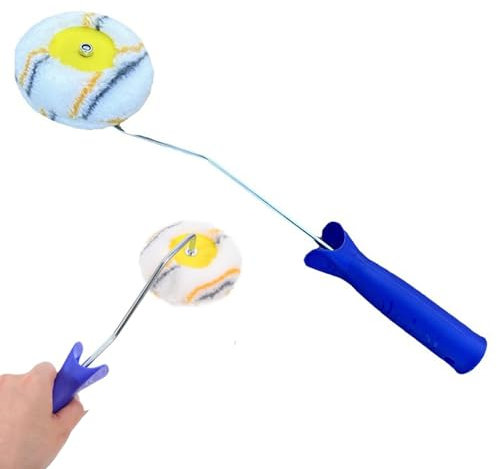 Qinsky Rullo Angolare per Pittura ad Angolo, Professionale Fai da te, Ideale per Bordi e Angoli Stretti, Miscelazione, Plastica, Cotone