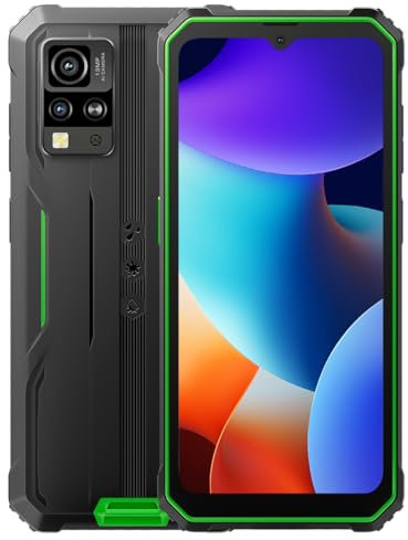 Blackview IP68 Téléphone Incassable BV4800 Pro, 12GB+128GB(Extension 1TB), 6,56'' HD+ 120Hz, 16MP+8MP+5MP, 3 Emplacements pour Cartes, Android 14 Smartphone Étanche Robuste Double SIM, NFC Vert