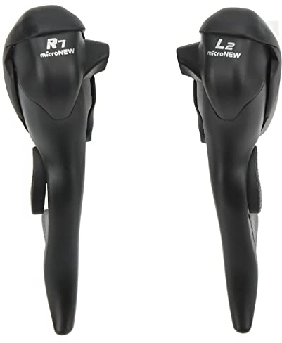 Acouto 2 Pièces Leviers de Frein de Levier de Vitesse de Vélo 2x7 Vitesses en Alliage d'aluminium PVC 7 8 9 Accessoires de Vitesse Adaptés pour Vélo de Route pour avec Types de Guidon