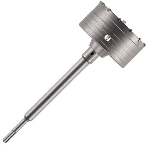 Rennie Tool 115mm TCT Core Drill Bit + SDS Adapter + TCT Pilot Drill | For Brick Block Masonry Stone. Concrete Hole Saw Wall Drill Bit Set With 240mm Long SDS Shank Extension Bar. Carbide Tipped