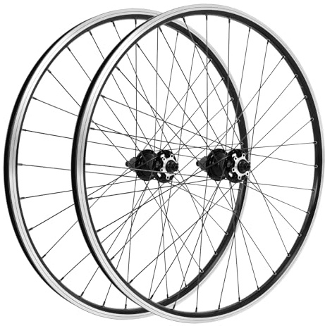 29 tums mountainbike balanscykel sats, aluminiumlegering fälg skivbroms bakhjul framhjul, MTB-löphjulssats snabbkoppling fram och bakhjul, dubbel sexhålsskiva, svart