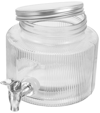 Gatuida Dispensador De Vidrio Con Grifo 2.8l Tarro De Vidrio Para Bebidas Recipiente Sellado Adecuado Para Fiestas y Reuniones