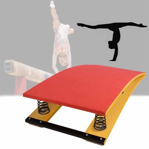 Gymnastik-Sprungbrett, Gymnastik-Sprungbrett für Erwachsene, Gebogene Sprungbrücke für Kinder, Robustes Profi-Sprungbrett mit 2 Federn, Kunst-Sprungbrett für Fitness-/Voltigiertrai