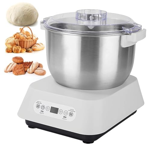 PéTrin éLectrique En Acier Inoxydable avec Fonction Fermentation, PéTrin Automatique Grande Capacité, Fermentation Thermostatique, Minuterie Intelligente pour Fabrication PâTe Pain Et Pizza,5L