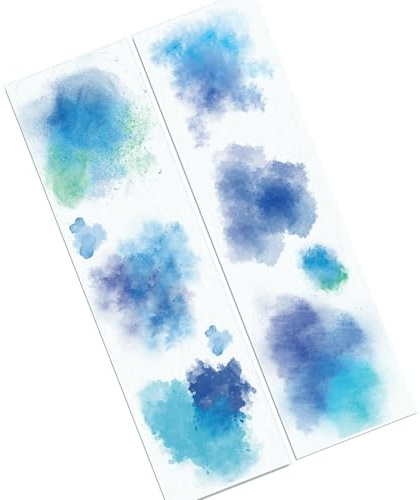 Ruban décoratif aquarelle 50 mm x 2 m, ruban de masquage esthétique pour scrapbooking, journal, album, étui de téléphone, emballage d'autocollants aquarelle
