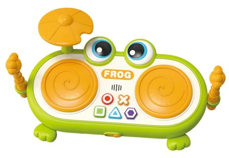 Baby Musikinstrumente – Trommelspielzeug Mit Licht Und Froschdesign, Interaktives Klangspielzeug Zum Trommeln | Percussion Set Für Kinderzimmer Spielideen Zuhause Mädchen Unterhaltung